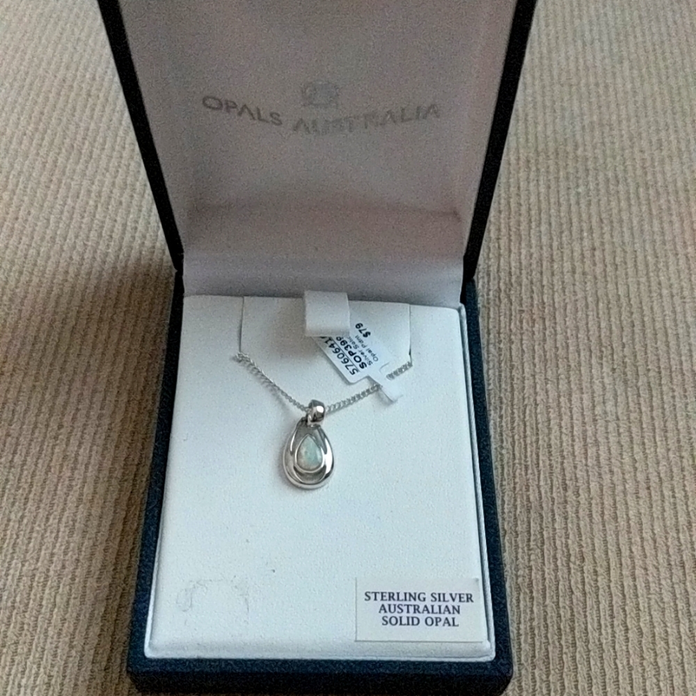 Opals Australia - Sterling Silver Opal Pendant Necklace